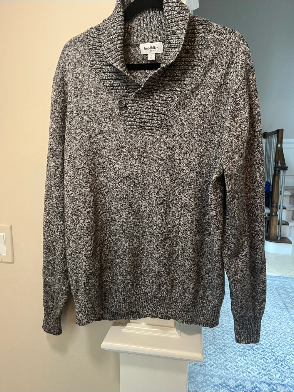 Goodfellow & Co Gray Marled Shawl Collar Sweater